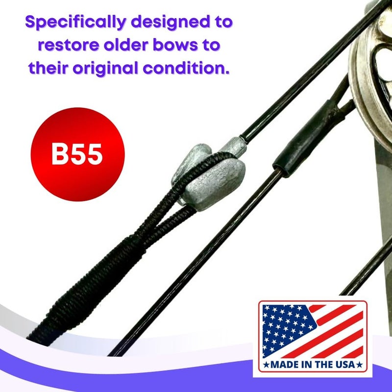 Stone Mountain Tear Drop Compound Bowstring - B55 Dacron 16 Strands - Replacement Teardrop Bowstrings for Older Style Compound Bows with Steel Cables - Image 3